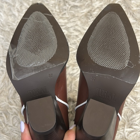 NWOB TORAL Far Brown Leather Knee-High Western Cowboy Boots $591 size 37 US 7 - Picture 13 of 14